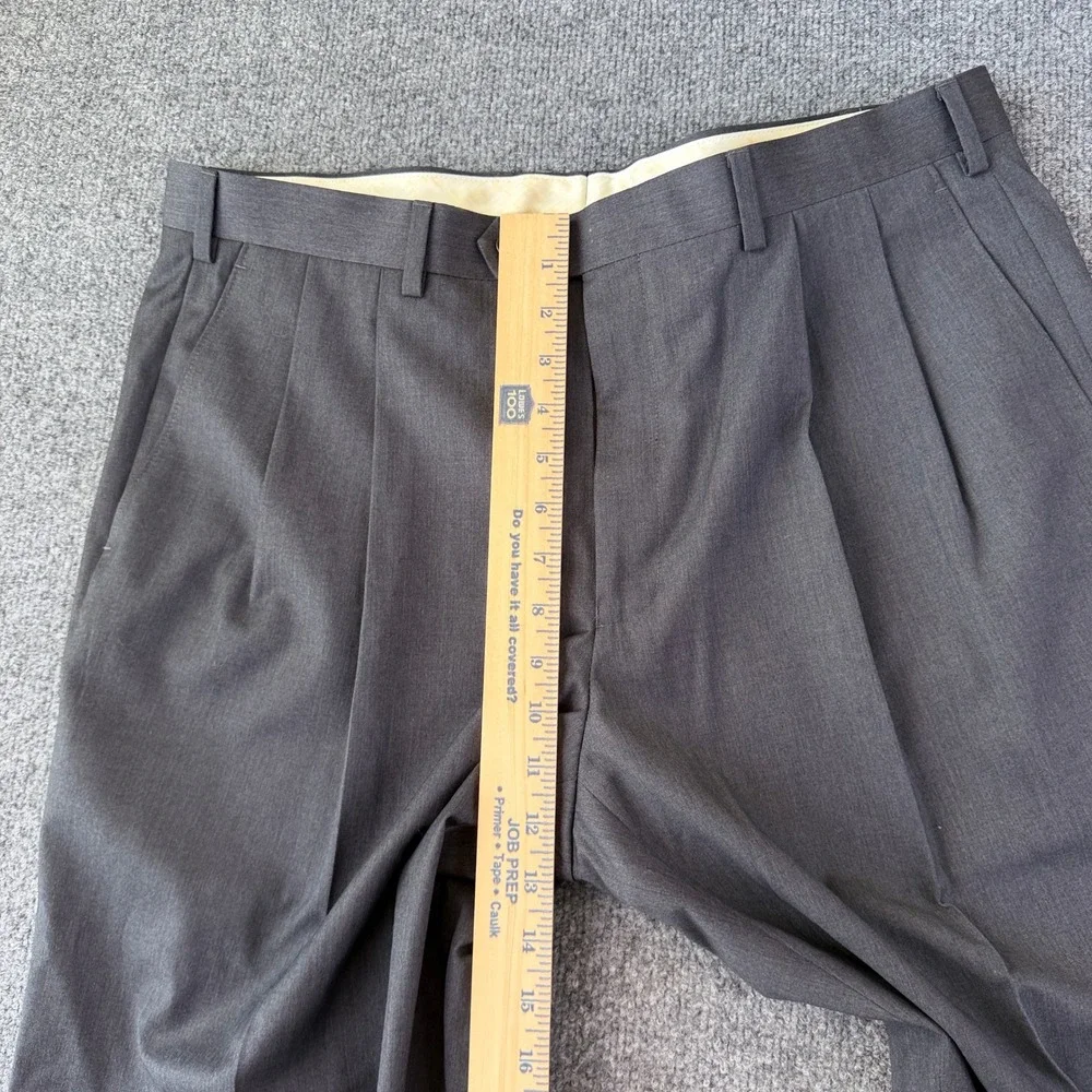 Lauren Ralph Lauren Pants Mens 36x30 Gray Pleated Cuffed Rayon Flowy Trousers